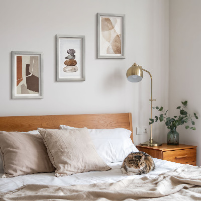 Tríptico com moldura Pintura abstrata com decoração moderna