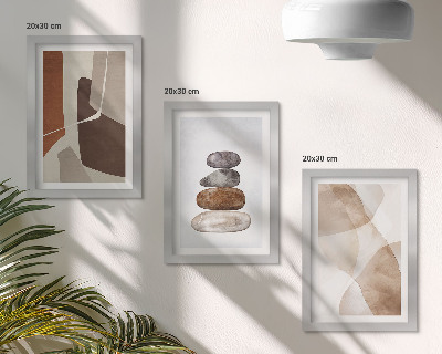 Tríptico com moldura Pintura abstrata com decoração moderna