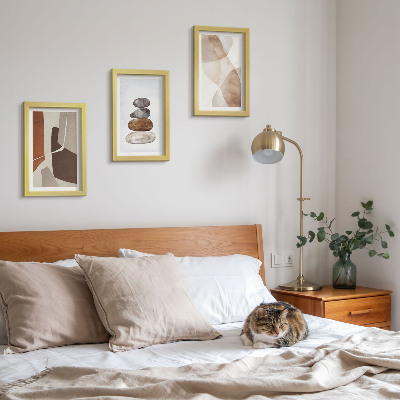 Tríptico com moldura Pintura abstrata com decoração moderna