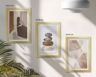 Tríptico com moldura Pintura abstrata com decoração moderna