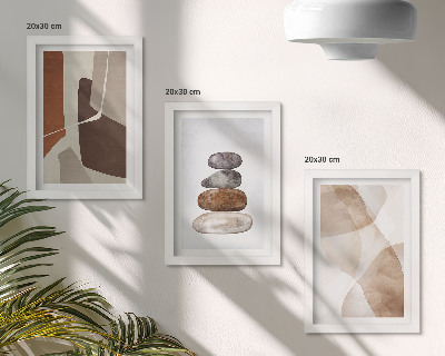 Tríptico com moldura Pintura abstrata com decoração moderna