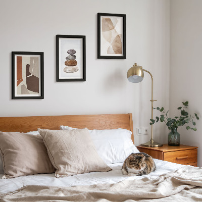 Tríptico com moldura Pintura abstrata com decoração moderna