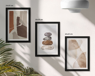 Tríptico com moldura Pintura abstrata com decoração moderna