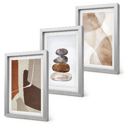 Tríptico com moldura Pintura abstrata com decoração moderna