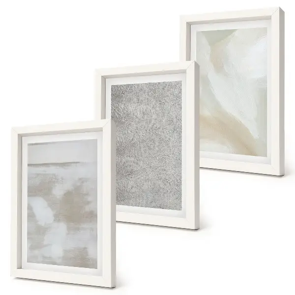 Conjunto de 3 quadros decorativos com abstração em design de texturas de pintura moderna