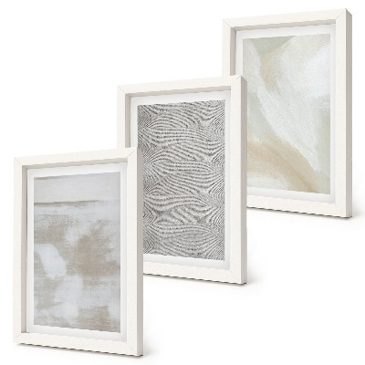 Conjunto de 3 quadros decorativos Abstração no design, texturas de pintura moderna