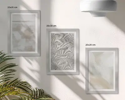 Conjunto de 3 quadros decorativos com abstração em design de texturas de pintura moderna