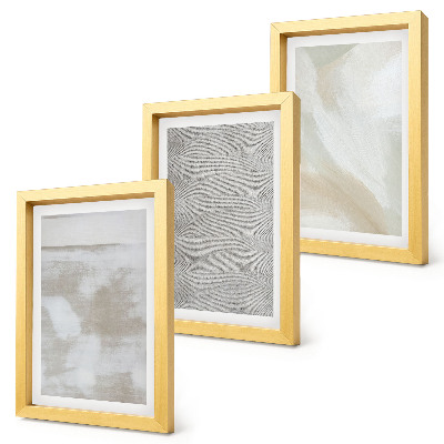 Conjunto de 3 quadros decorativos Abstração no design, texturas de pintura moderna