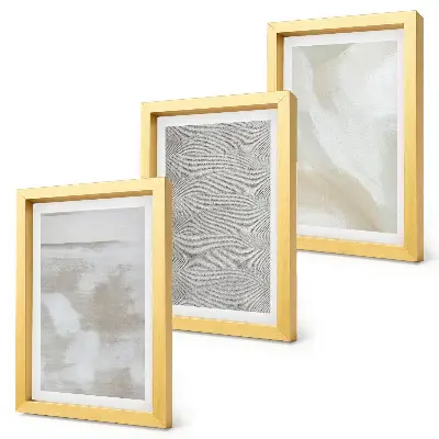 Conjunto de 3 quadros decorativos com abstração em design de texturas de pintura moderna
