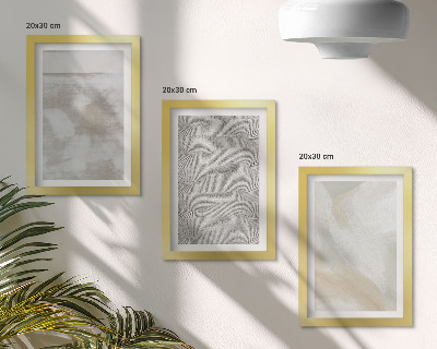 Conjunto de 3 quadros decorativos Abstração no design, texturas de pintura moderna