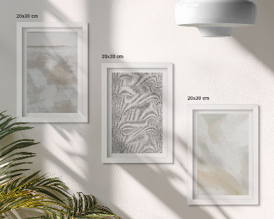 Conjunto de 3 quadros decorativos Abstração no design, texturas de pintura moderna