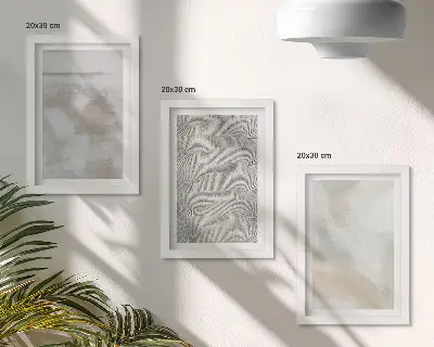 Conjunto de 3 quadros decorativos com abstração em design de texturas de pintura moderna