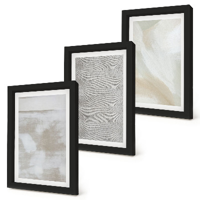 Conjunto de 3 quadros decorativos Abstração no design, texturas de pintura moderna