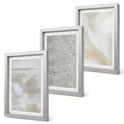 Conjunto de 3 quadros decorativos Abstração no design, texturas de pintura moderna