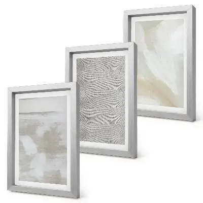 Conjunto de 3 quadros decorativos com abstração em design de texturas de pintura moderna