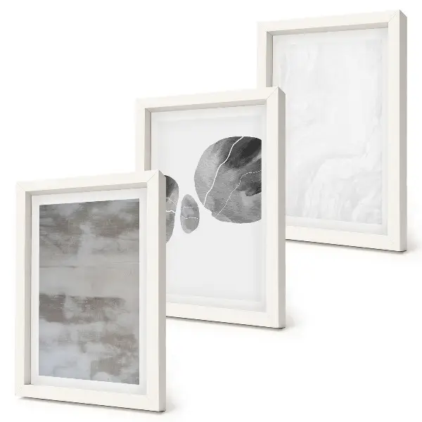 Conjunto de quadros com imagens com formas e estruturas abstratas em estilo moderno
