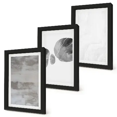 Conjunto de quadros com imagens com formas e estruturas abstratas em estilo moderno
