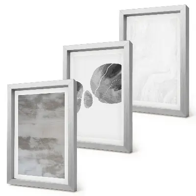 Conjunto de quadros com imagens com formas e estruturas abstratas em estilo moderno