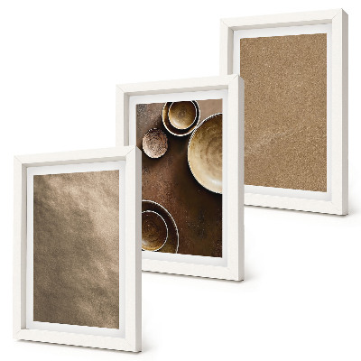 Tríptico com moldura Estruturas de pedra em estilo minimalista moderno