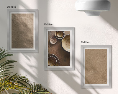 Tríptico com moldura Estruturas de pedra em estilo minimalista moderno