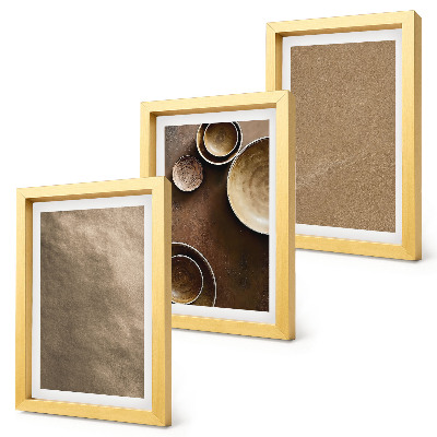 Tríptico com moldura Estruturas de pedra em estilo minimalista moderno