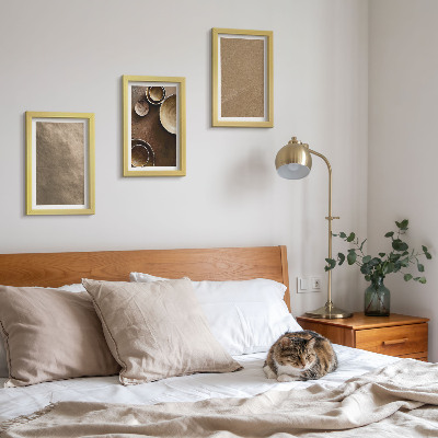 Tríptico com moldura Estruturas de pedra em estilo minimalista moderno