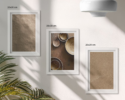 Tríptico com moldura Estruturas de pedra em estilo minimalista moderno