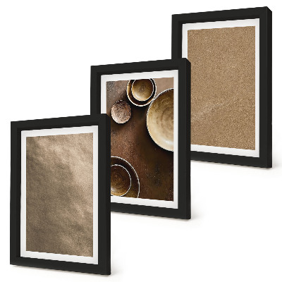Tríptico com moldura Estruturas de pedra em estilo minimalista moderno