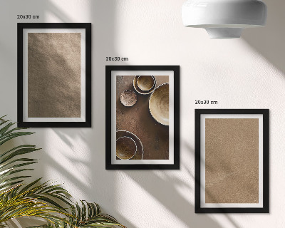 Tríptico com moldura Estruturas de pedra em estilo minimalista moderno