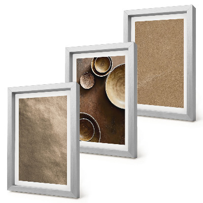 Tríptico com moldura Estruturas de pedra em estilo minimalista moderno