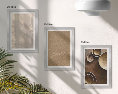 Conjunto de 3 quadros decorativos Estruturas e texturas em estilo minimalista