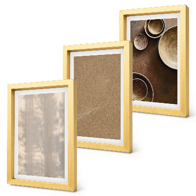 Conjunto de 3 quadros decorativos Estruturas e texturas em estilo minimalista