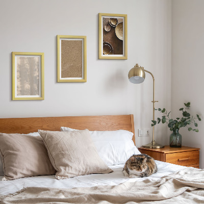 Conjunto de 3 quadros decorativos Estruturas e texturas em estilo minimalista