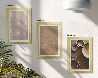 Conjunto de 3 quadros decorativos Estruturas e texturas em estilo minimalista