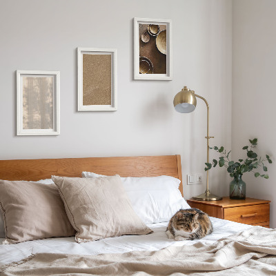 Conjunto de 3 quadros decorativos Estruturas e texturas em estilo minimalista