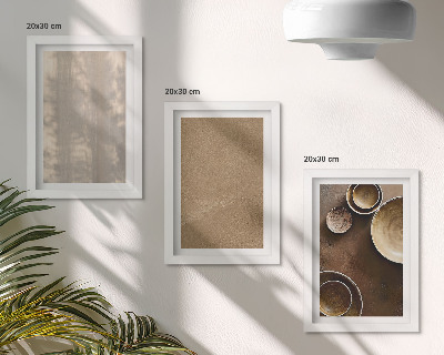 Conjunto de 3 quadros decorativos Estruturas e texturas em estilo minimalista