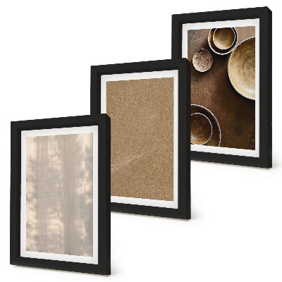 Conjunto de 3 quadros decorativos Estruturas e texturas em estilo minimalista