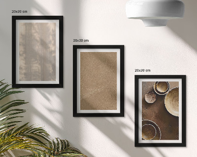 Conjunto de 3 quadros decorativos Estruturas e texturas em estilo minimalista