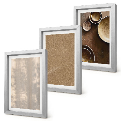 Conjunto de 3 quadros decorativos Estruturas e texturas em estilo minimalista