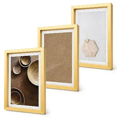 Conjunto de 3 quadros decorativos com texturas minimalistas em tons quentes