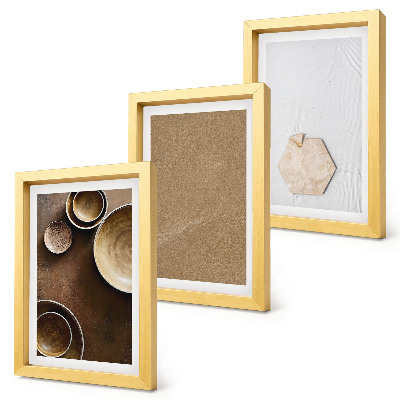 Conjunto de 3 quadros decorativos Texturas minimalistas em cores quentes
