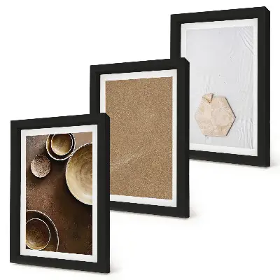 Conjunto de 3 quadros decorativos com texturas minimalistas em tons quentes
