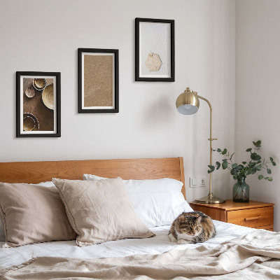 Conjunto de 3 quadros decorativos Texturas minimalistas em cores quentes