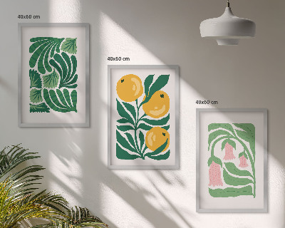 Conjunto de quadros para sala de estar Padrões minimalistas de plantas