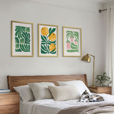 Conjunto de quadros para sala de estar Padrões minimalistas de plantas