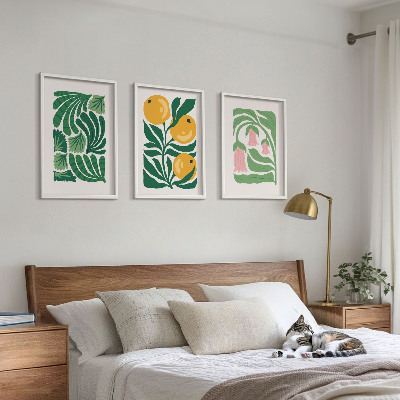 Conjunto de quadros para sala de estar Padrões minimalistas de plantas