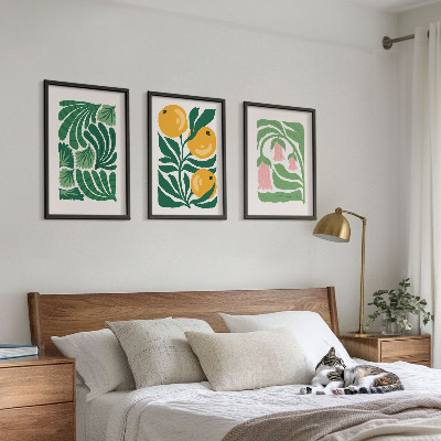 Conjunto de quadros para sala de estar Padrões minimalistas de plantas