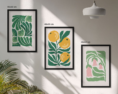 Conjunto de quadros para sala de estar Padrões minimalistas de plantas