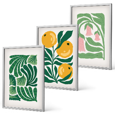 Conjunto de quadros para sala de estar Padrões minimalistas de plantas