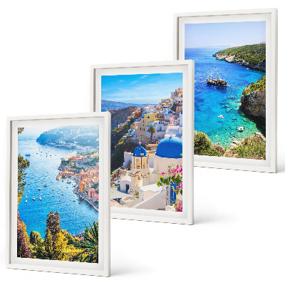 Composição de quadros moderna Vistas gregas de Santorini Oia